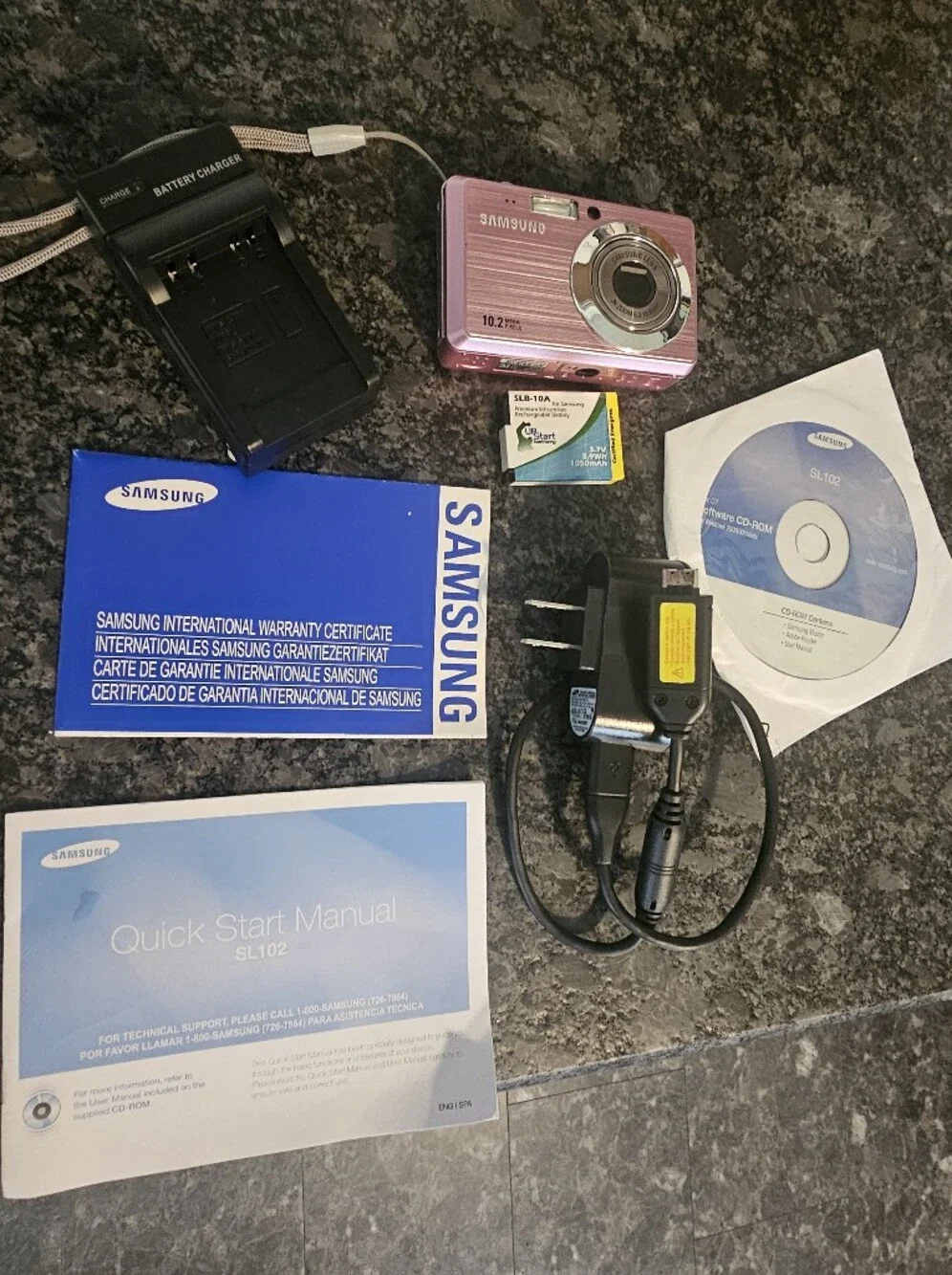 Samsung SL102 Camera Metallic Pink 10.2 Megapixels Battery Charger EC-SL102BP/US
